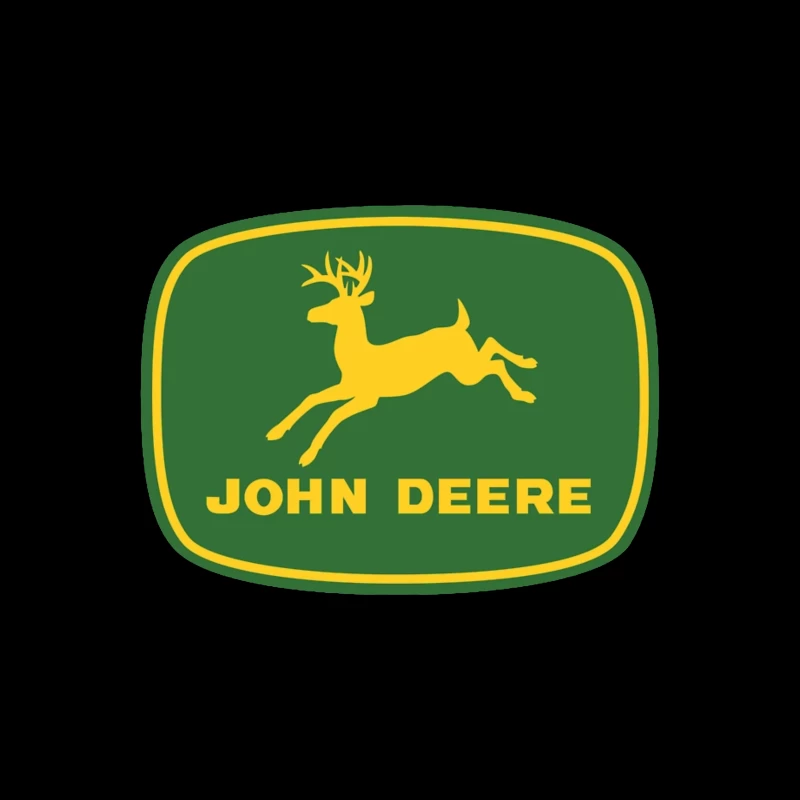 John Deere Classic Green and Yellow Logo with Leaping Deer Desk Mat