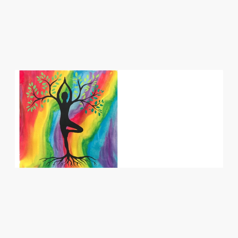 Colorful Yoga Tree Pose: Mindfulness in Nature Coffee Mug