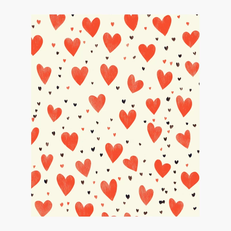 Red Hearts Pattern: Romantic Valentine's Day Background Design Cotton Tote Bag