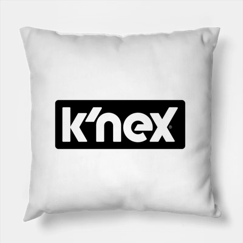 K'NEX Construction Toys Brand Logo in Black and White Throw Pillow