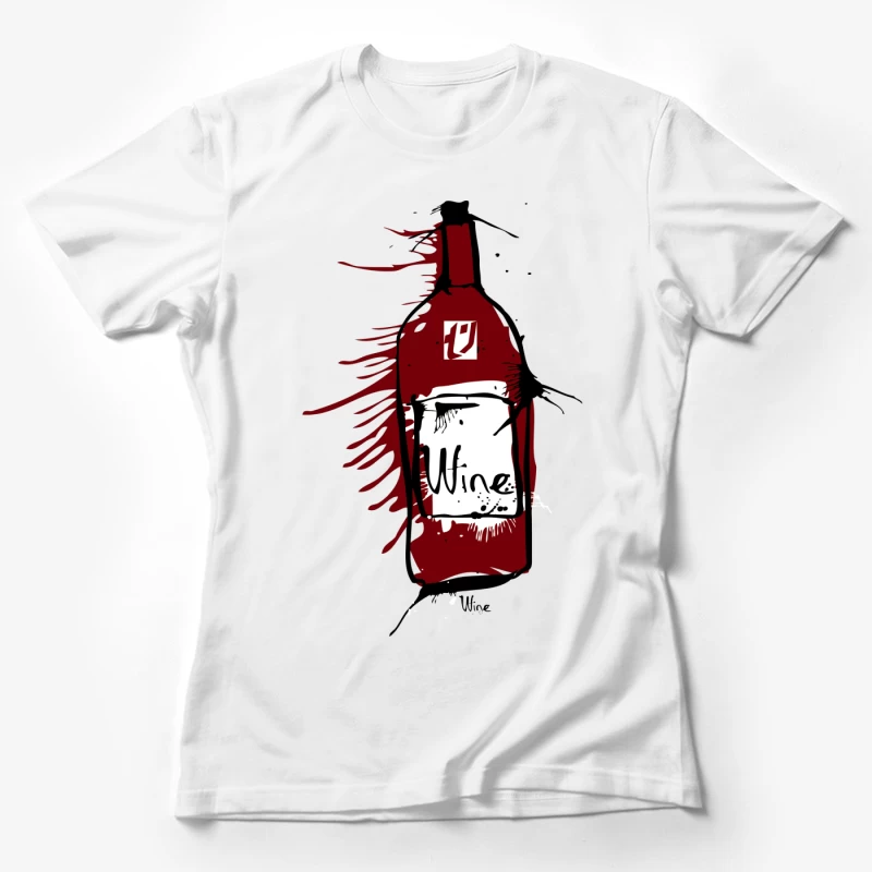 Illustration artistique de bouteille de vin Femme T-Shirt