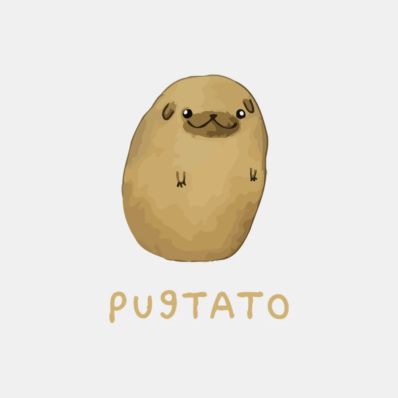 Adorable Pugtato: A Whimsical Pug-Potato Hybrid Illustration Male Tank Top
