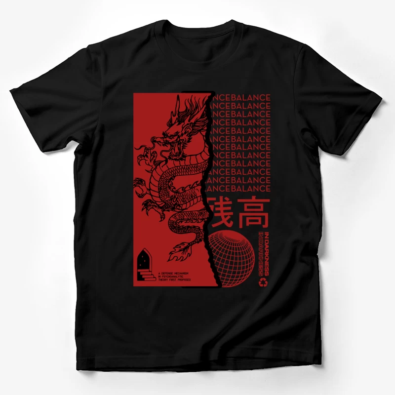 Drachen-Design mit textuellen Elementen Herren T-Shirt