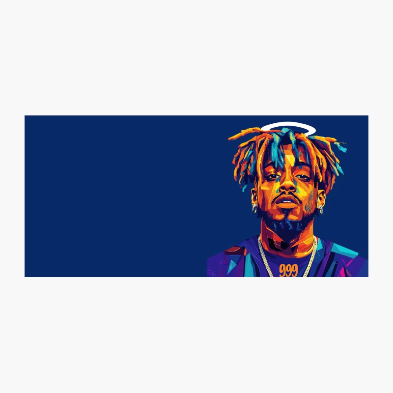 Vibrant Geometric Portrait of Hip-Hop Artist with Dreadlocks Coffee Mug