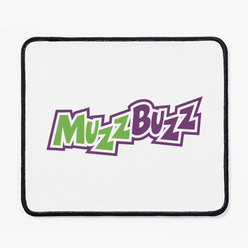 Muzz Buzz Beverage Brand Logo in Green and Purple Mouse Pad