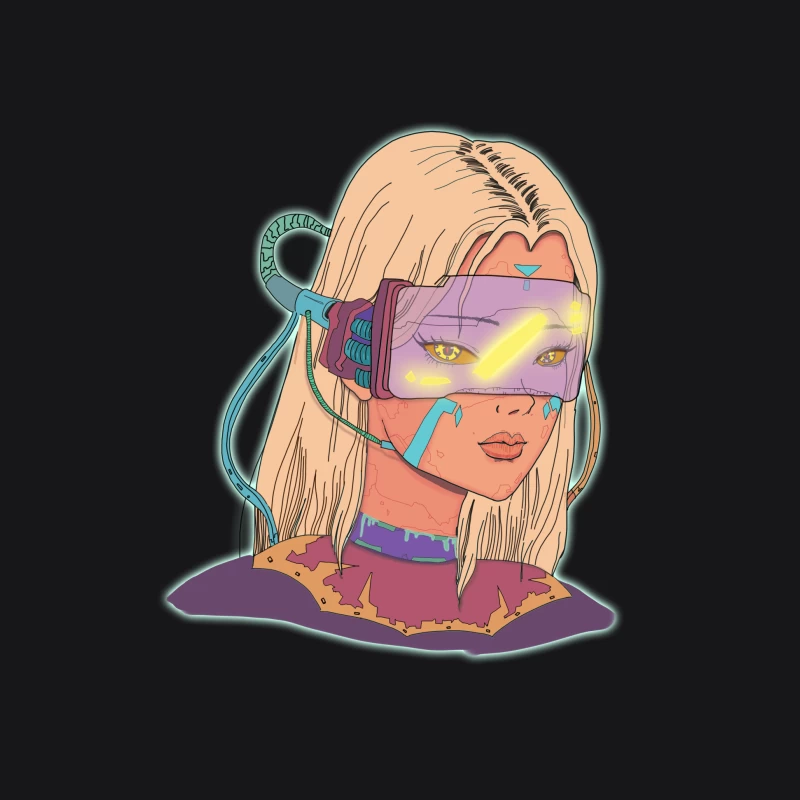 Cyberpunk-Futurismus-Porträt Herren Pullover Hoodie