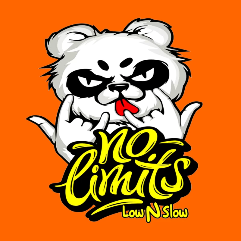 Playful Panda Logo with No Limits Theme Pin