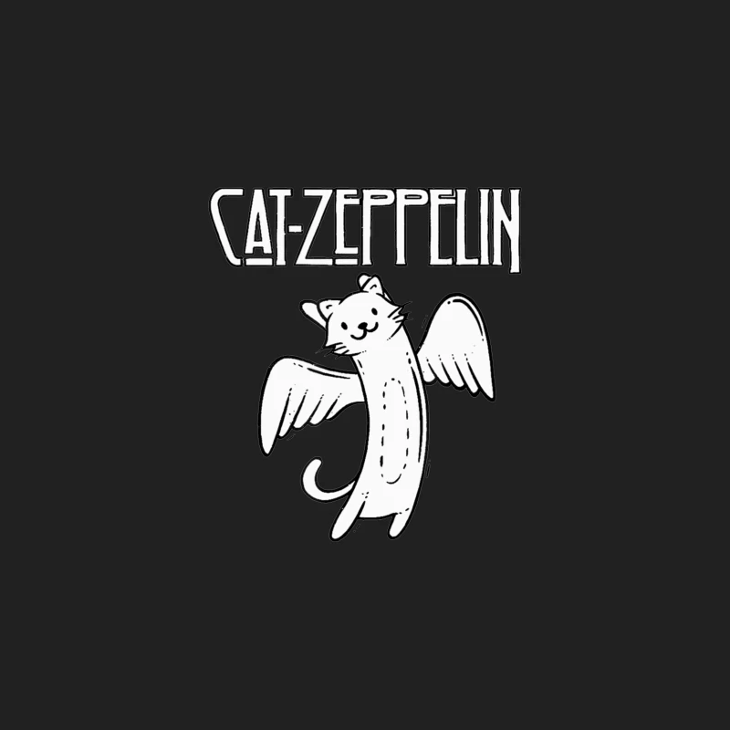 Flying Cat Zeppelin Logo - Musical Band Cartoon Bucket Hat