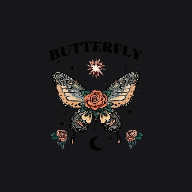 Art de papillon avec roses Homme Sweat à capuche