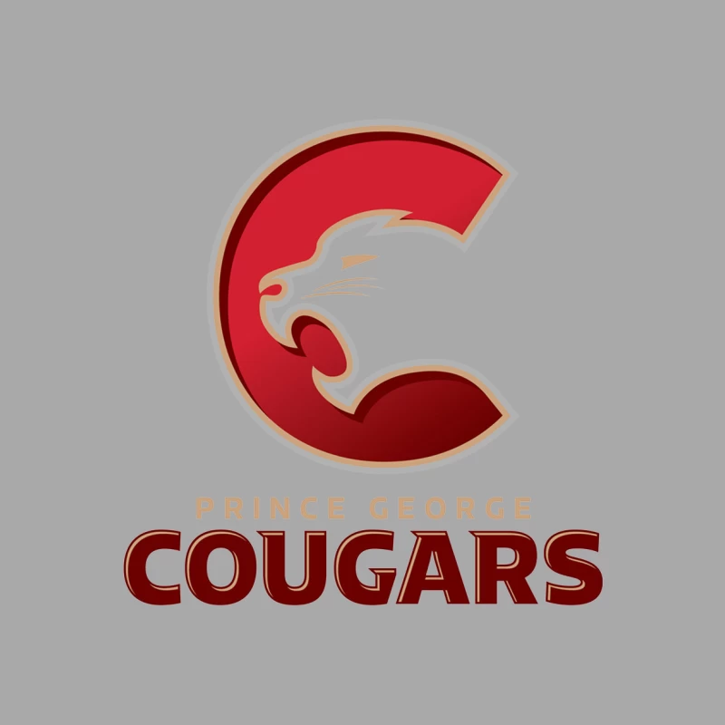 Prince George Cougars Hockey Team Logo Design Male Pullover Hoodie