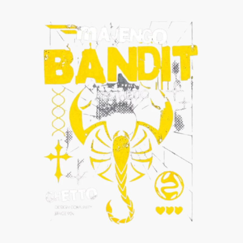 Yellow Bandit Scorpion Grunge Logo Design Cotton Tote Bag