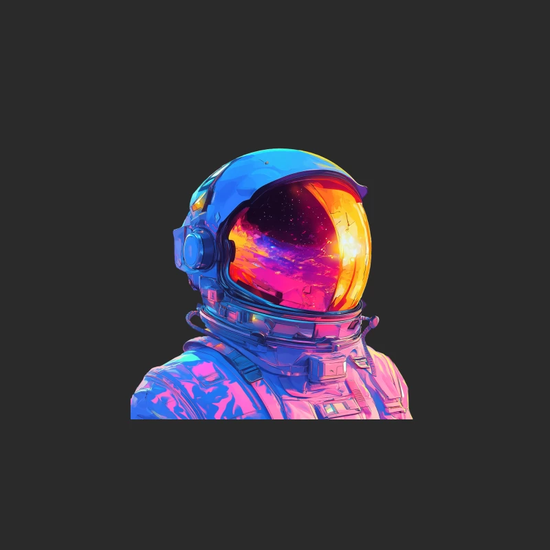 Cosmic Astronaut: Colorful Space Reflection in Digital Art Baseball Cap