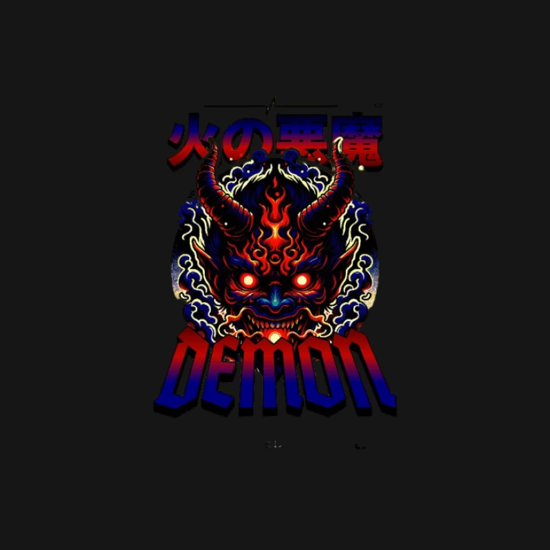 Flammendem Dämonendesign Herren Langarm T-Shirt