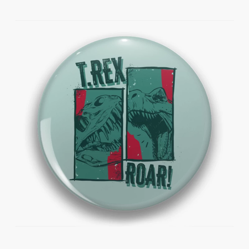 T-Rex Roar! Vintage Comic Design Pin