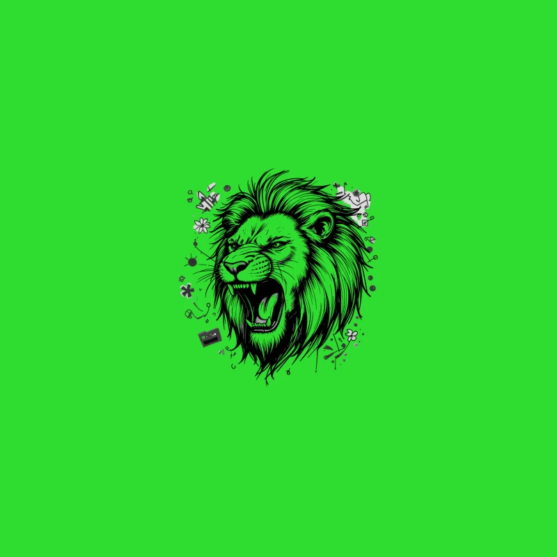 Roaring Lion Illustration Coffee Mug