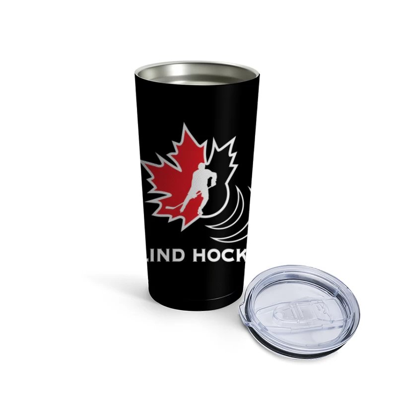 Canadian Blind Hockey Sports Logo Design Travel Mug