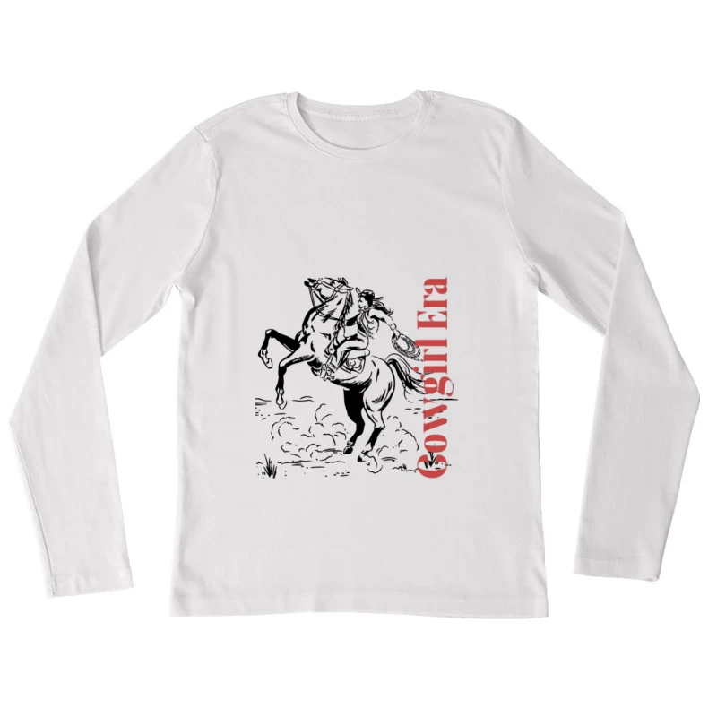 Design de Cowgirl Rodéo Femme Manches Longues T-Shirt