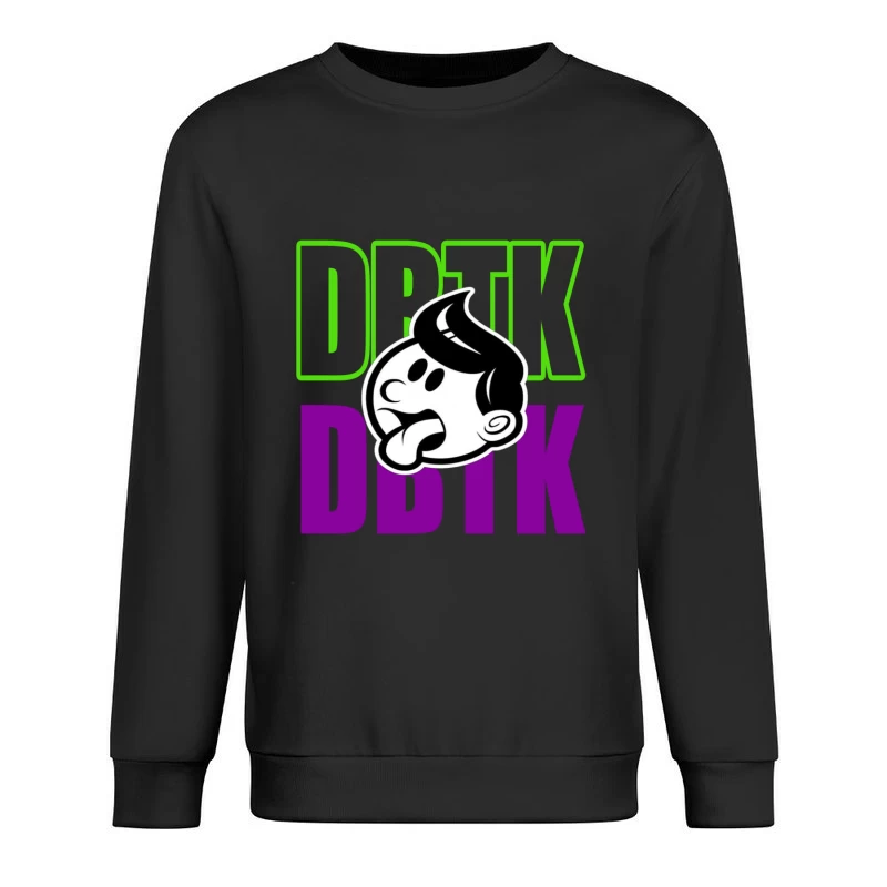 Playful Cartoon Logo Design Male Pullover Sweatshirt