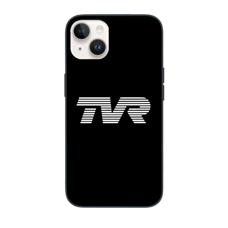 Minimalist TVR Logo Design with Line Pattern iPhone Case