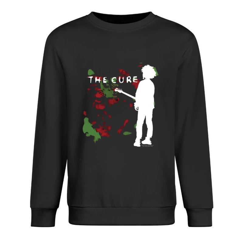 Abstract Silhouette with Red and Green Graffiti Art Male Pullover Sweatshirt