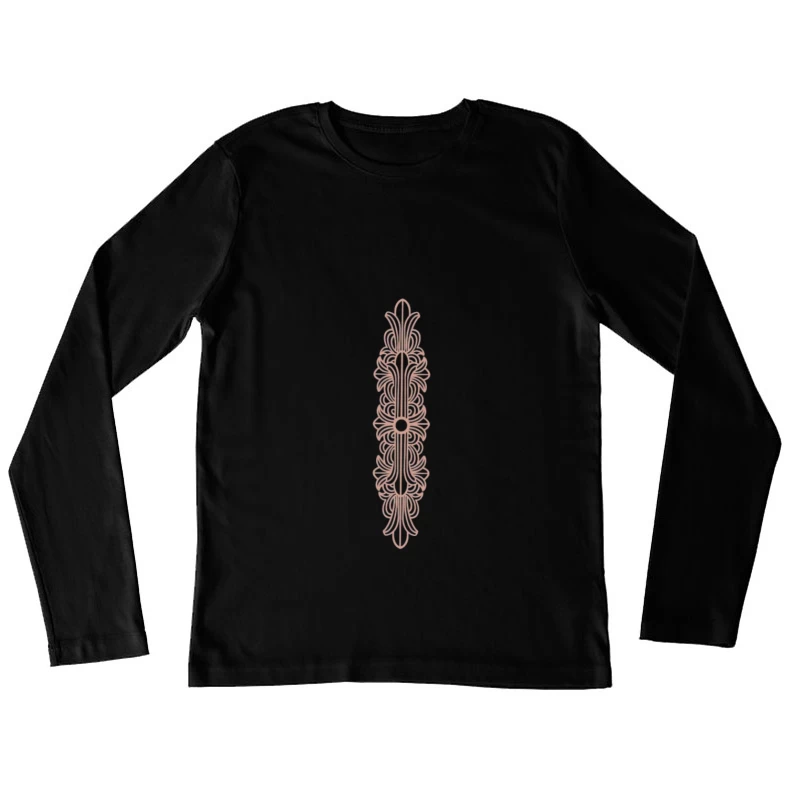 Ornamentales Design in Rosatönen Damen Langarm T-Shirt