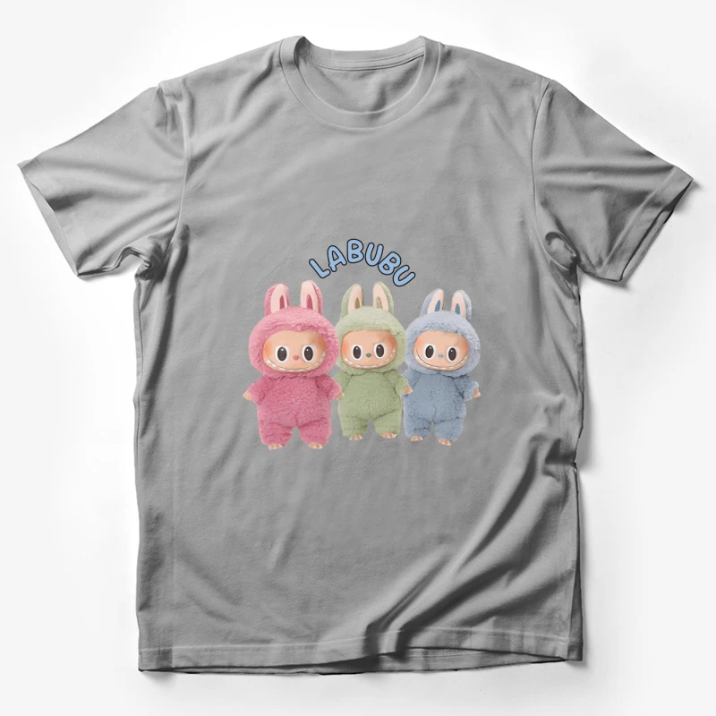 Drei Labubu-Plüschfiguren in Hasenkostümen Herren T-Shirt