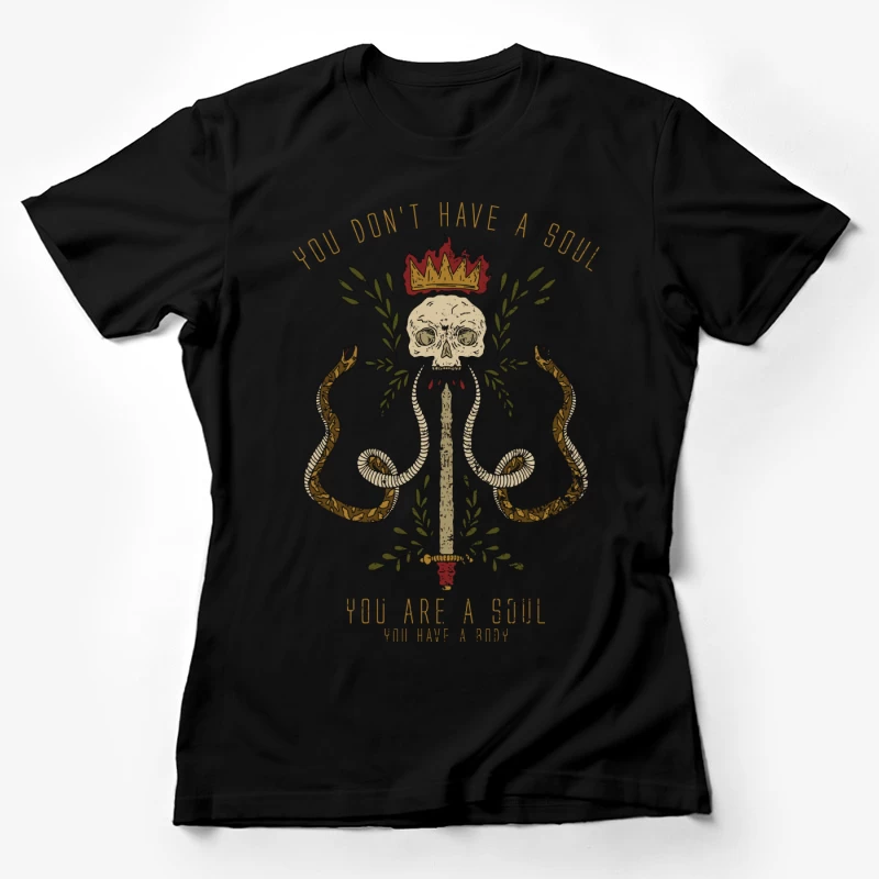 Concept de l'âme avec crâne et serpents Femme T-Shirt