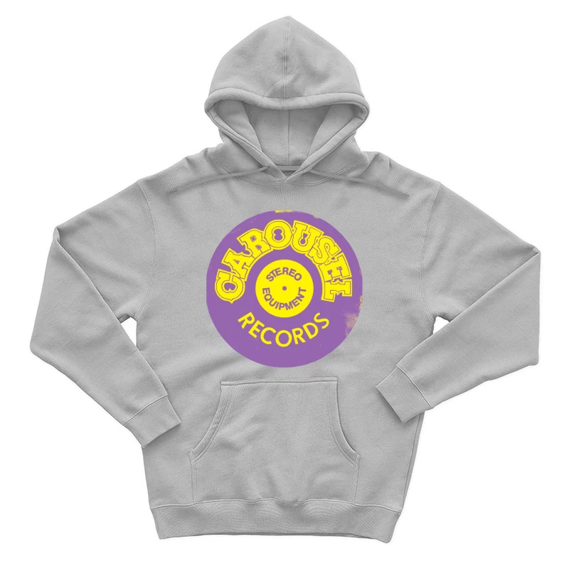 Vintage Carousel Records Stereo Equipment Label Design Male Pullover Hoodie