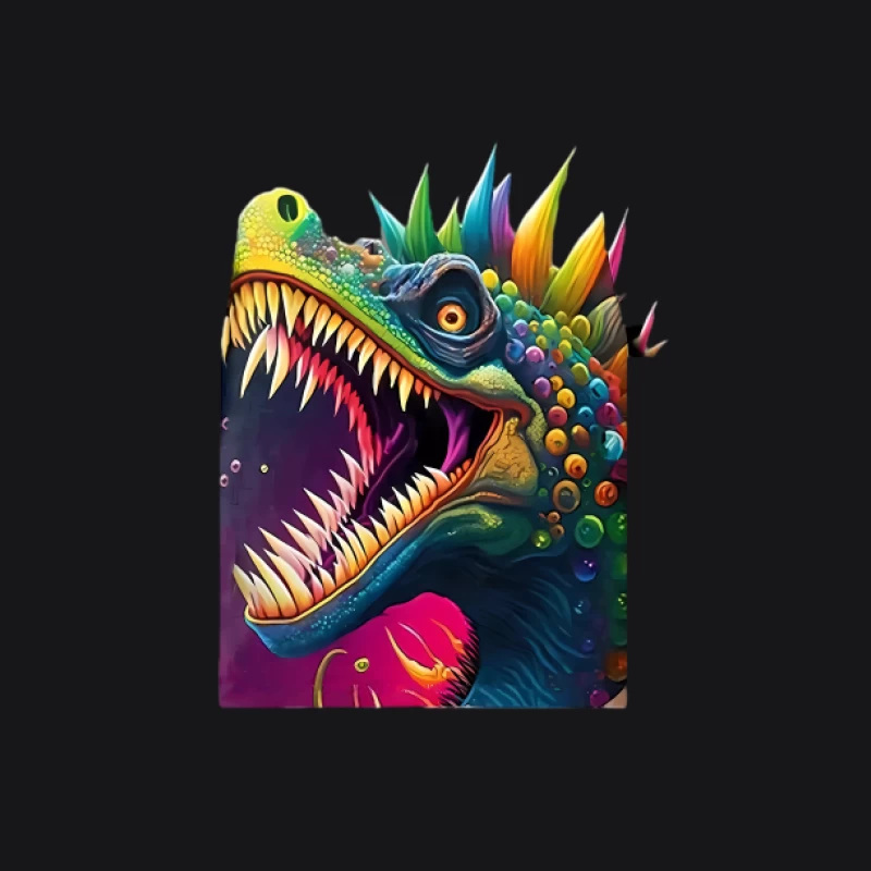 Bunter Dinosaurier mit Regenbogenschuppen Damen Pullover Hoodie
