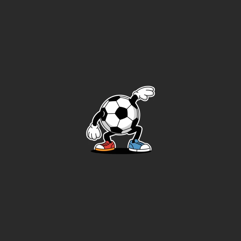 Animated Soccer Ball Character with Mismatched Shoes Baseball Cap