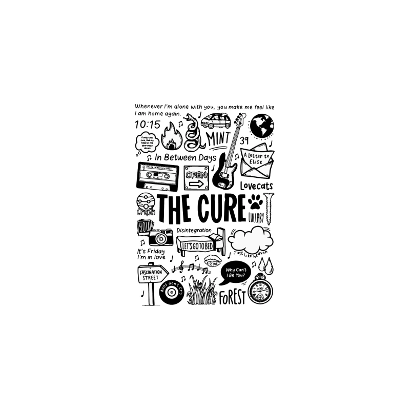 The Cure Band Fan Art Doodle Collection Travel Mug