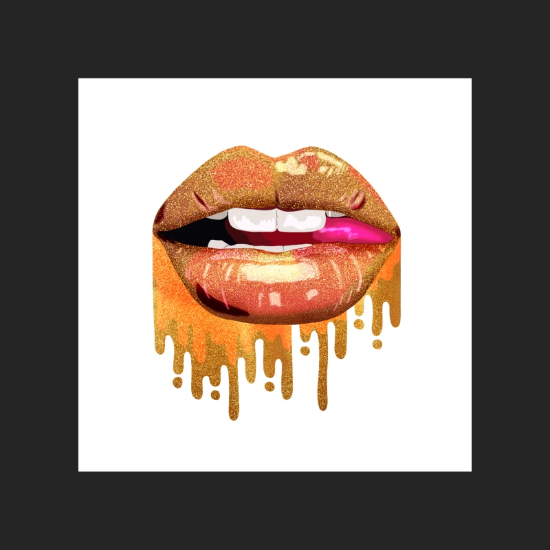 Glitzernde Lippen mit goldenen Akzenten Herren Pullover Sweatshirt