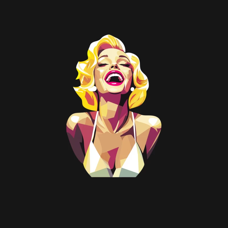 Vibrant Pop Art Portrait of Laughing Blonde in Vintage Style Female Long Sleeve T-Shirt