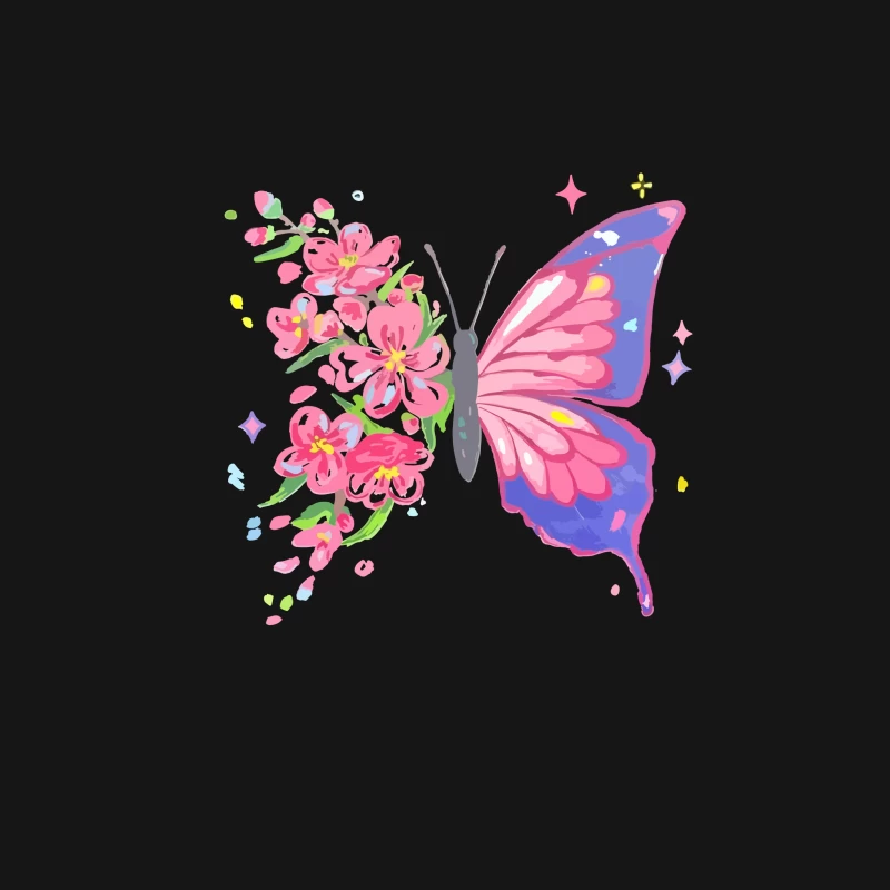 Schmetterling mit Blüten Damen T-Shirt