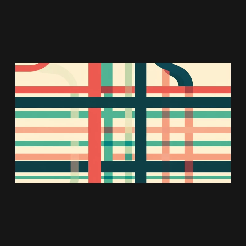 Retro Geometric Abstract with Colorful Lines and Patterns Desk Mat