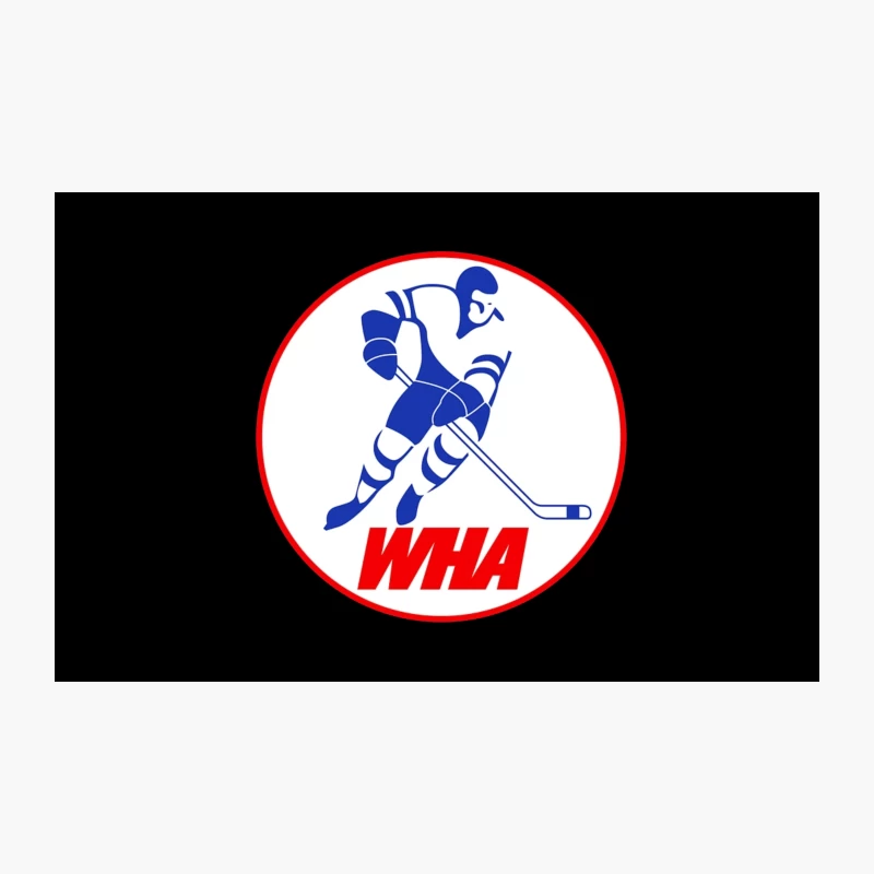 WHA Ice Hockey League Circular Logo with Player Silhouette Travel Mug