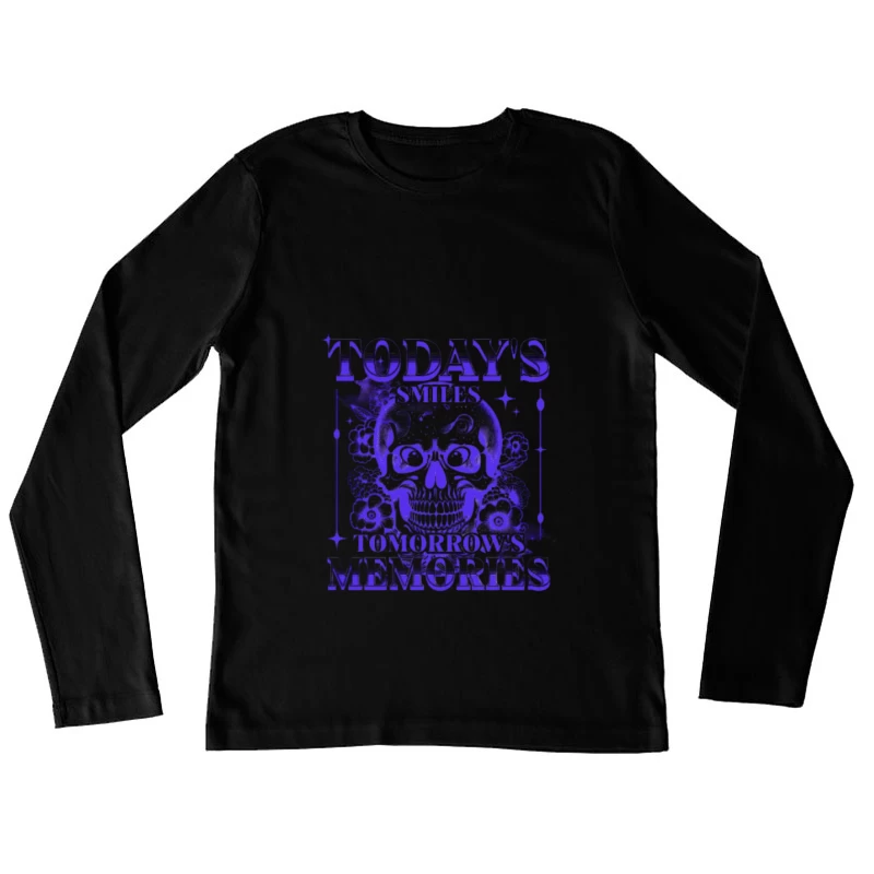 Totenkopf und Zitate Design Damen Langarm T-Shirt