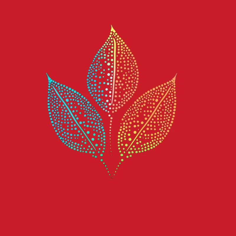 Colorful Dotted Leaf Logo: Minimalist Nature-Inspired Abstract Design Female Pullover Hoodie