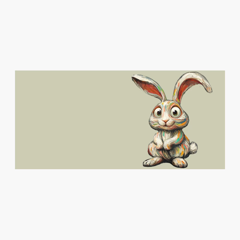 Whimsical Colorful Cartoon Rabbit Illustration Coffee Mug