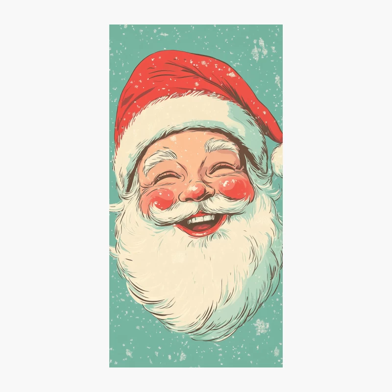 Vintage Jolly Santa Claus Christmas Illustration iPhone Case