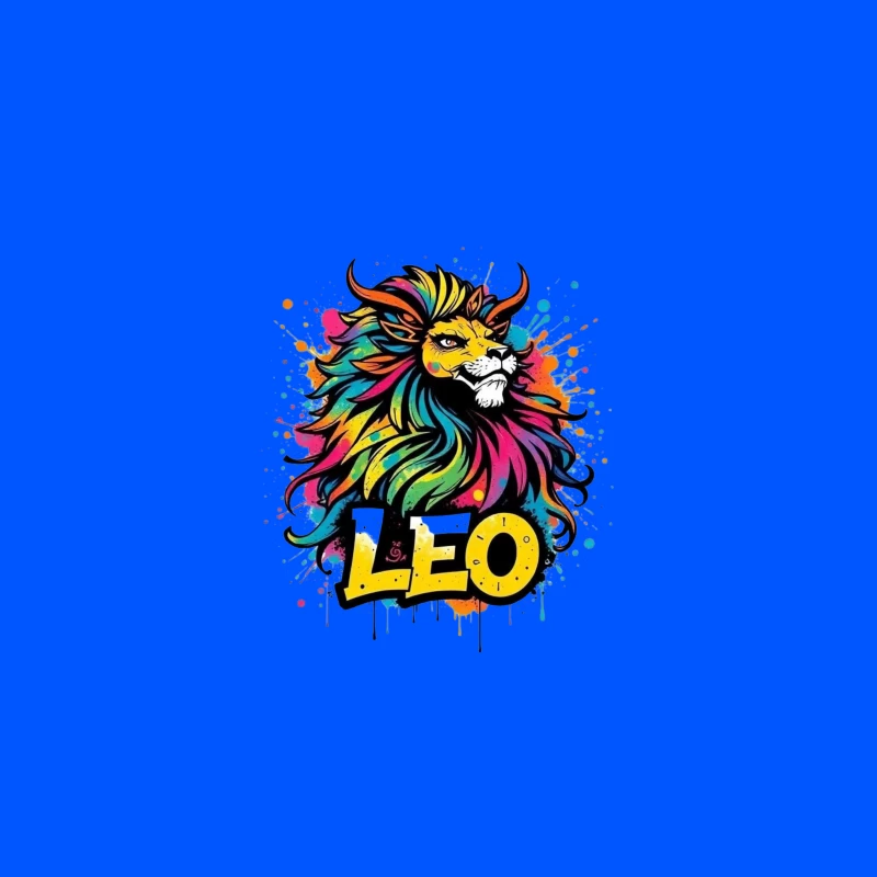 Colorful Leo Zodiac Lion Art Desk Mat