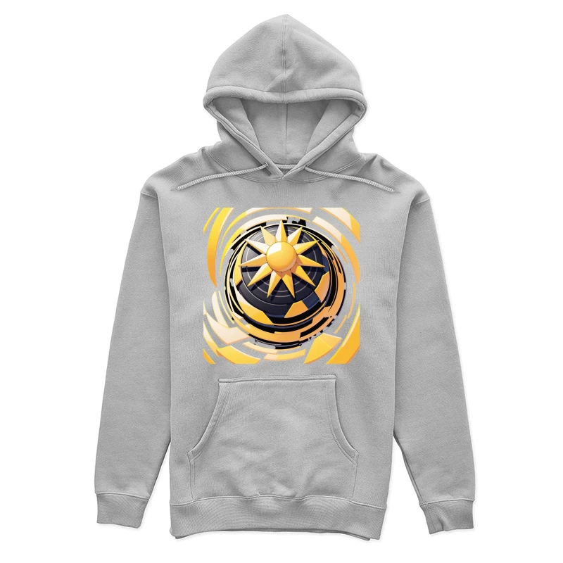 Stylized Sun Icon Design Female Pullover Hoodie