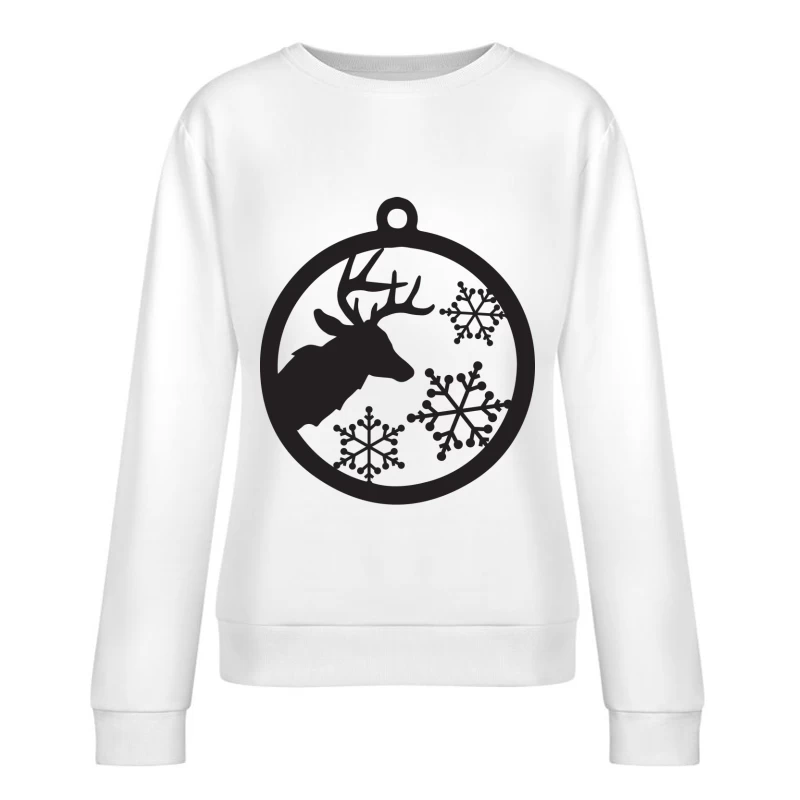 Ornement de cerf avec flocons de neige Femme Sweat-shirt à enfiler