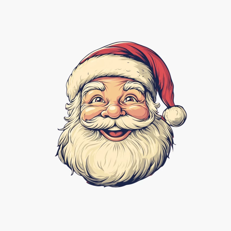 Festive Christmas Santa Cartoon Illustration Cotton Tote Bag