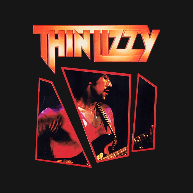 Thin Lizzy Vintage Concert Album Art with Red Typography Female T-Shirt