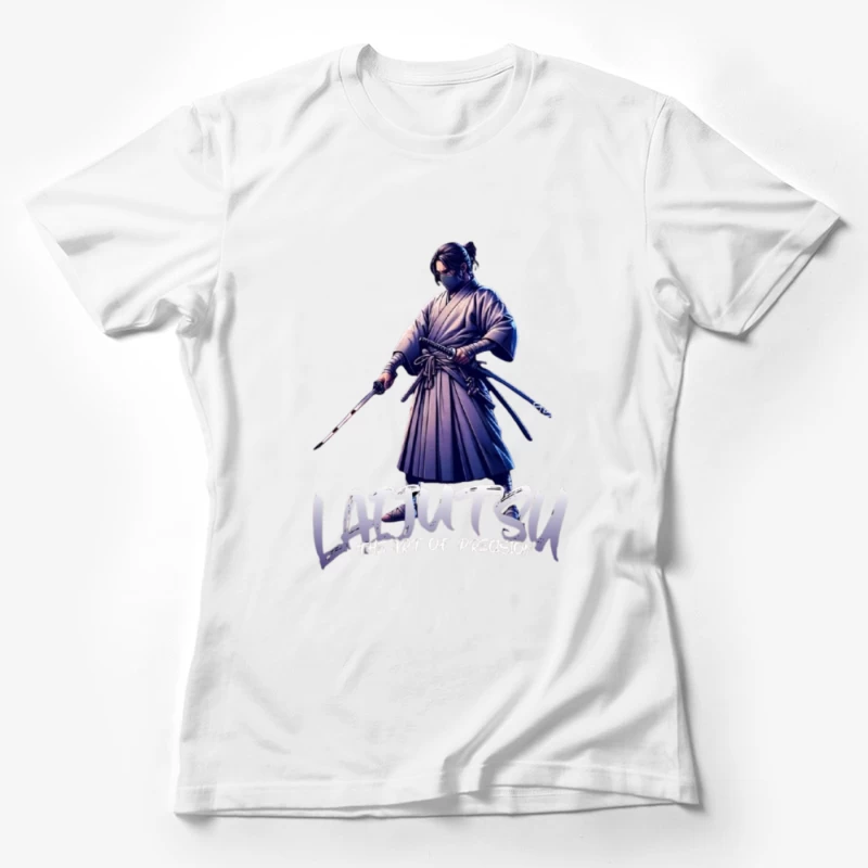 Japanese Samurai Warrior in Combat Stance Female T-Shirt