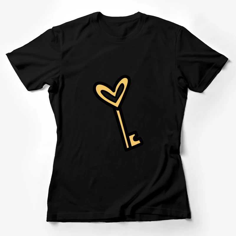 Clé en forme de cœur dessinée Femme T-Shirt