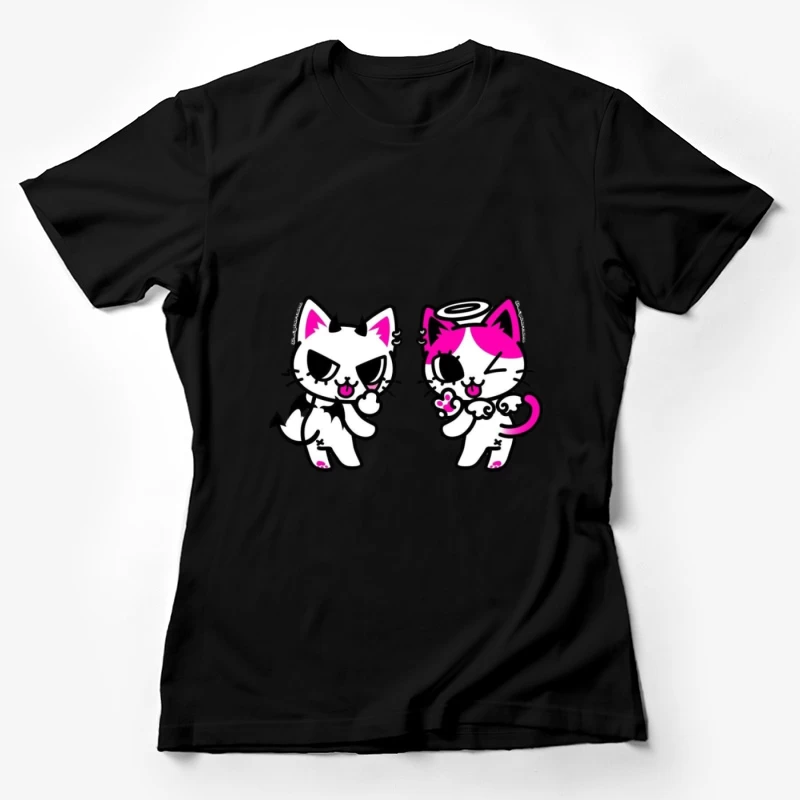 Teufel und Engel Katzen Damen T-Shirt