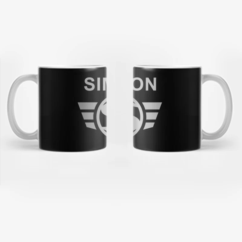 Simson Vintage Motorcycle Brand Logo with Silver Wings Coffee Mug