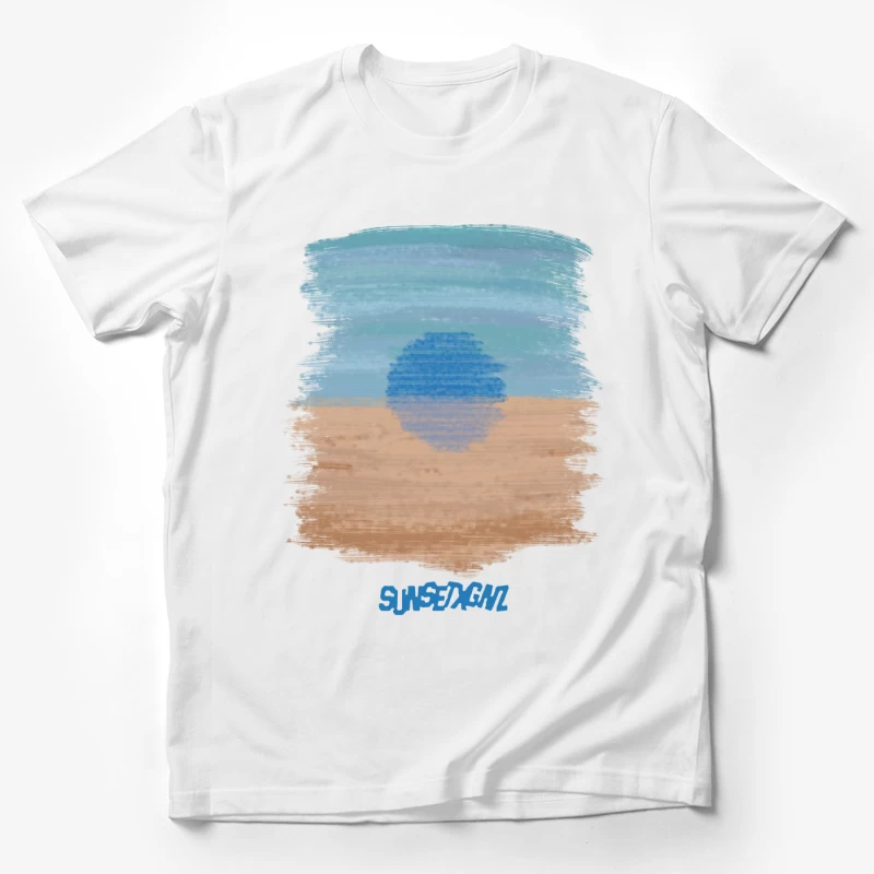 Abstrakter blauer Sonnenuntergang Herren T-Shirt